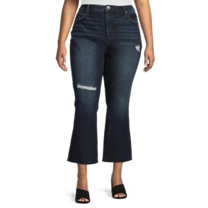 Terra & Sky Dark Wash Vintage Crop Bootcut Women's NWT Jeans